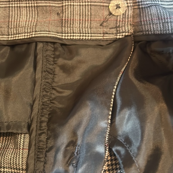 CAbi Counsel Trouser in Gray Glen Plaid w/ Red Flare Career Pants - Picture 9 of 10